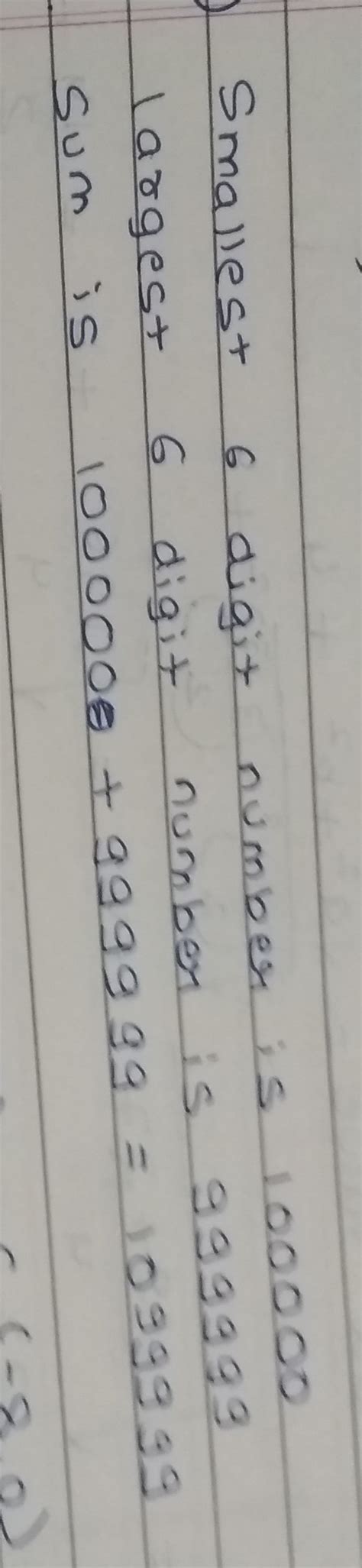 smallest six digit odd number|Find the smallest 6.